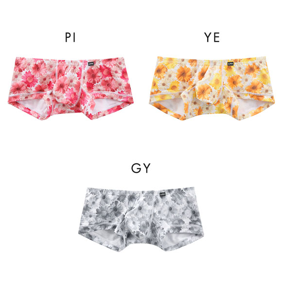 ラポーム オム フラワープリント ローライズ ボクサーパンツ メンズ 前とじ 日本製 La-Pomme Homme