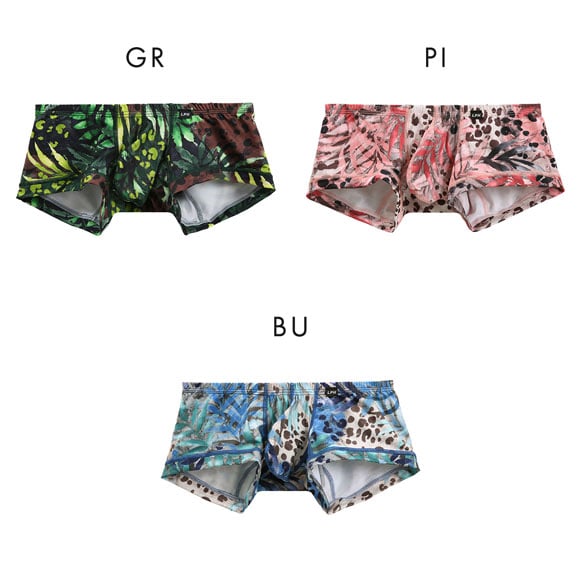 ラポーム オム ジャングルプリント ローライズ ボクサーパンツ メンズ 前とじ 日本製 La-Pomme Homme