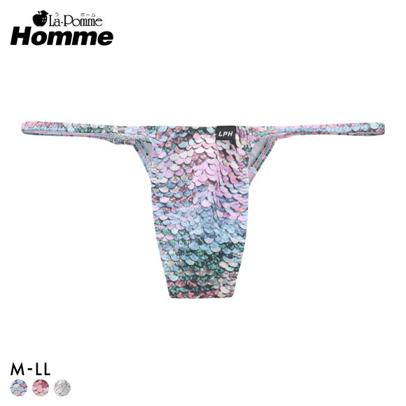 ラポーム オム スパンコールプリント ハーフバック ビキニ メンズ 日本製 La-Pomme Homme 大きいサイズ