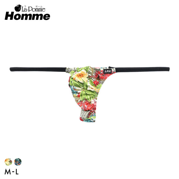 ラポーム オム アマゾンリーフプリント 脇バインダー Tバック ビキニ メンズ 日本製 La-Pomme Homme