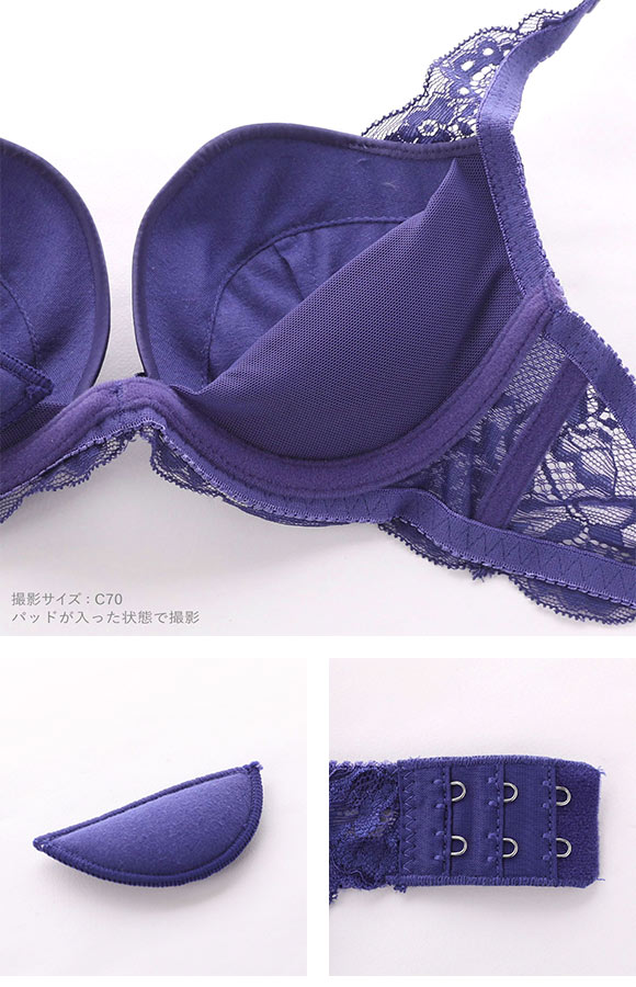 ギャラシー 美乳ブラ 3/4カップ ブラジャー ショーツ セット ベーシック 盛りブラ 谷間ブラ Wパッド 定番カラー