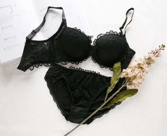 ギャラシー 美乳ブラ 背中すっきり脇高 3/4カップ ブラショーツセット BCDE