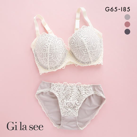 ギャラシー 美乳ブラ 背中すっきり脇高 3/4カップ ブラショーツセット GHI