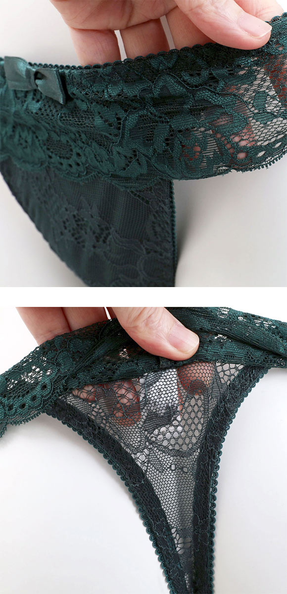 (ギャラシー)Gi la see 美乳ブラ Tバック ショーツ 総レース リボン フリル 単品