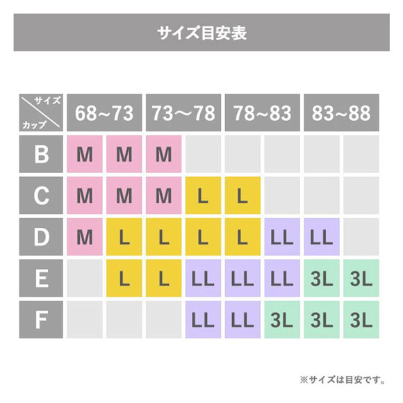 ギャラシー 背中すっきり脇高 ノンワイヤー ブラジャー 単品 M L LL 3L
