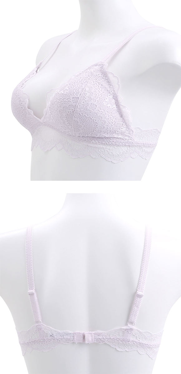 ギャラシー 美乳ブラ ノンワイヤー ブラジャー ブラレット 総レース 単品