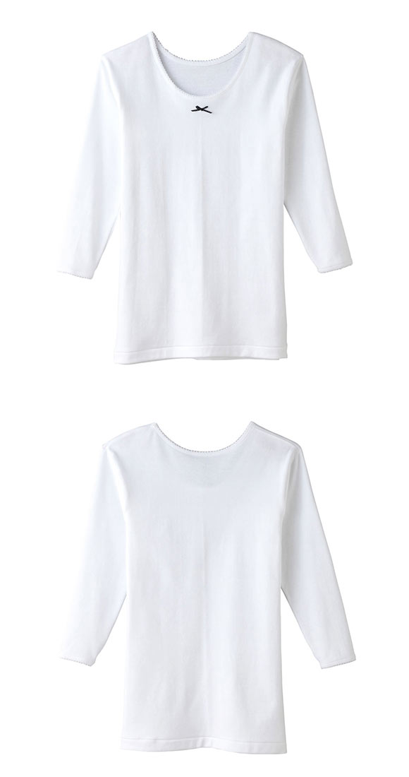 グンゼ GUNZE キッズ ジュニア あったか厚地 9分袖シャツ 2枚組 女児 本体綿100％