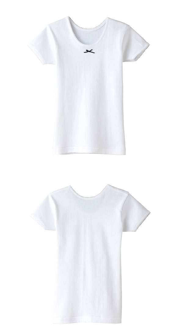 グンゼ GUNZE キッズ ジュニア あったか厚地 3分袖シャツ 2枚組 女児 女の子 ガールズ 子供肌着