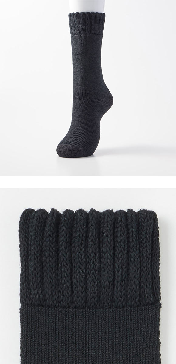 グンゼ ファイヤーアセドロン クルー丈 フルパイル ソックス メンズ 靴下 GUNZE 発熱 保温