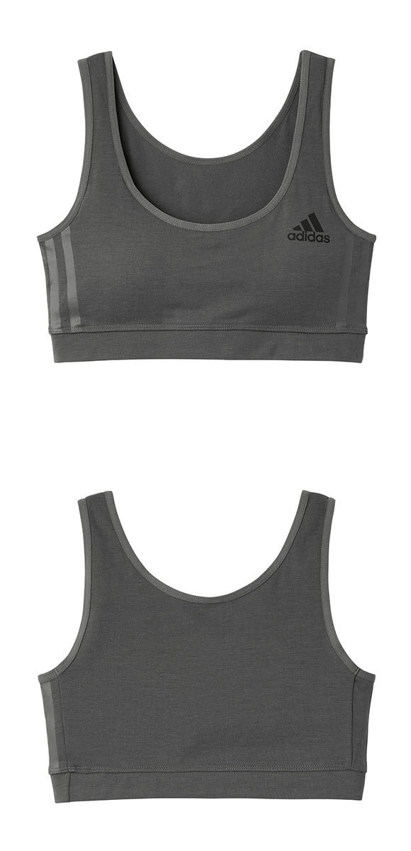 アディダス adidas スリーストライプ ハーフトップ 2枚組 レディース ノンワイヤーブラ スポーツブラ ロゴ