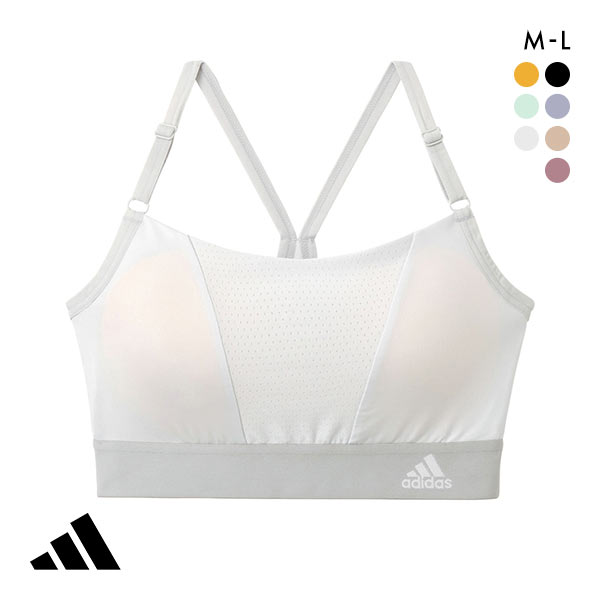 アディダス adidas エアースルー ハーフトップ レディース スポーツブラ ノンワイヤー ブラジャー 吸汗速乾 単品