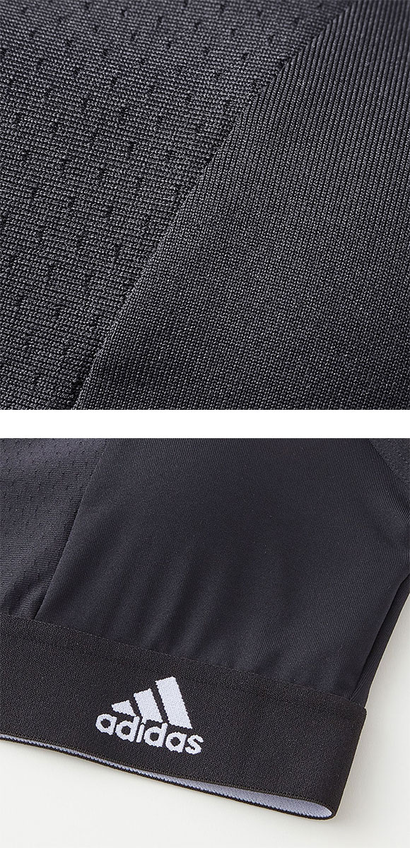 アディダス adidas エアースルー ハーフトップ レディース スポーツブラ ノンワイヤー ブラジャー 吸汗速乾 単品