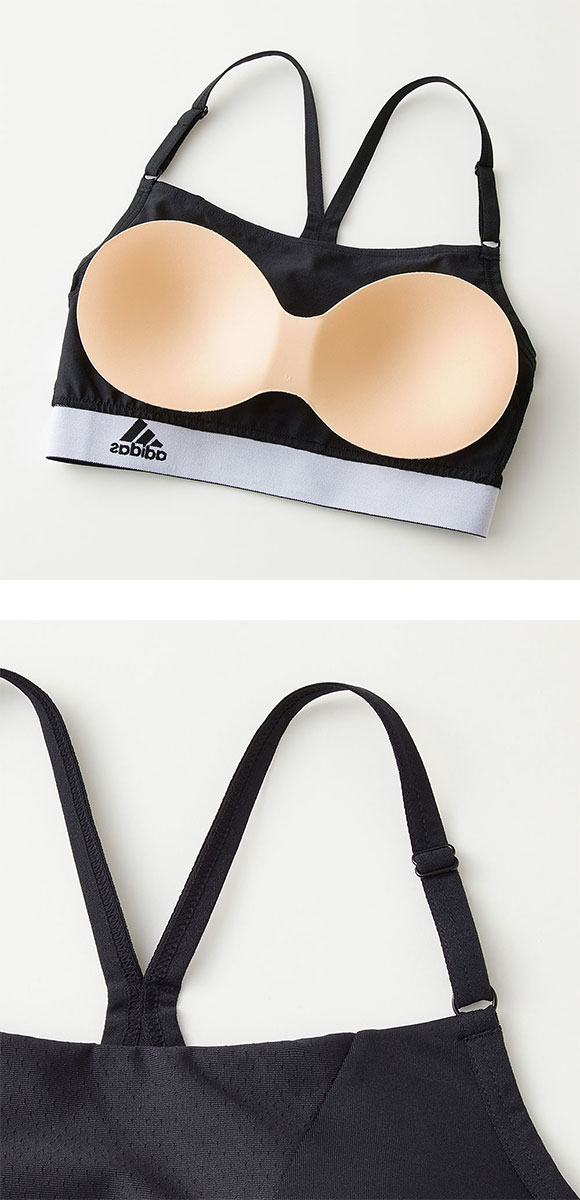 アディダス adidas エアースルー ハーフトップ レディース スポーツブラ ノンワイヤー ブラジャー 吸汗速乾 単品