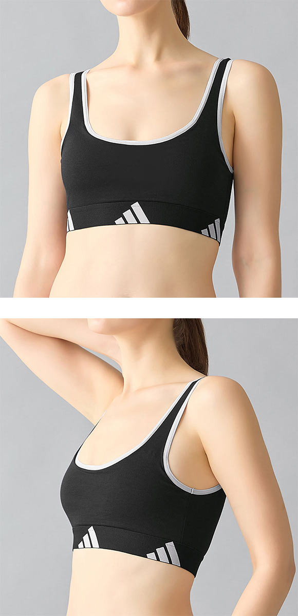 アディダス ハーフトップ ノンワイヤー ブラジャー adidas | SHIROHATO