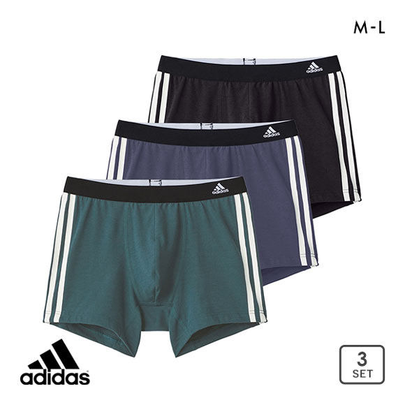 アディダス adidas スリーストライプ ボクサーパンツ 3枚セット メンズ 前とじ スポーツ