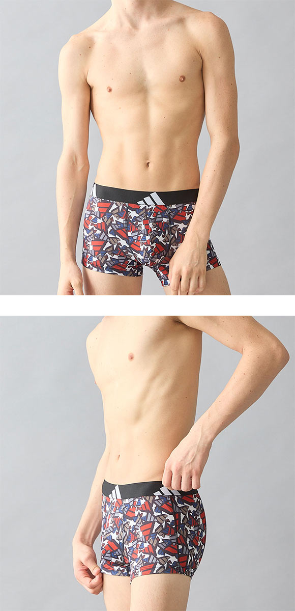 アディダス ロゴ総柄 ボクサーパンツ メンズ adidas カジュアル スポーツ 前閉じ　