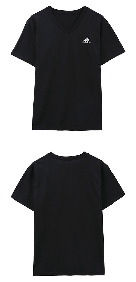 アディダス adidas 2P Vネック 半袖 Tシャツ 2枚組 メンズ スポーツ 吸汗速乾