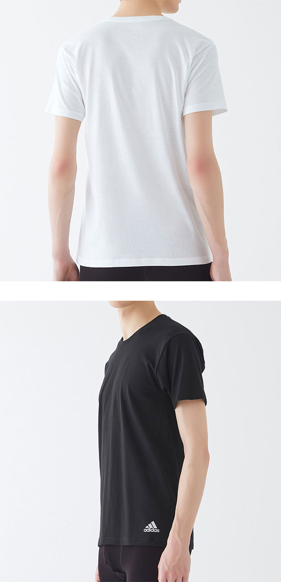 アディダス クルーネック Tシャツ 半袖 二枚セット 本体綿100％ メンズ