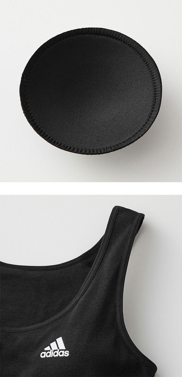 アディダス adidas キッズ ジュニア リブ カップ付き タンクトップ ガールズ インナー 綿混 女の子 女児 スクール
