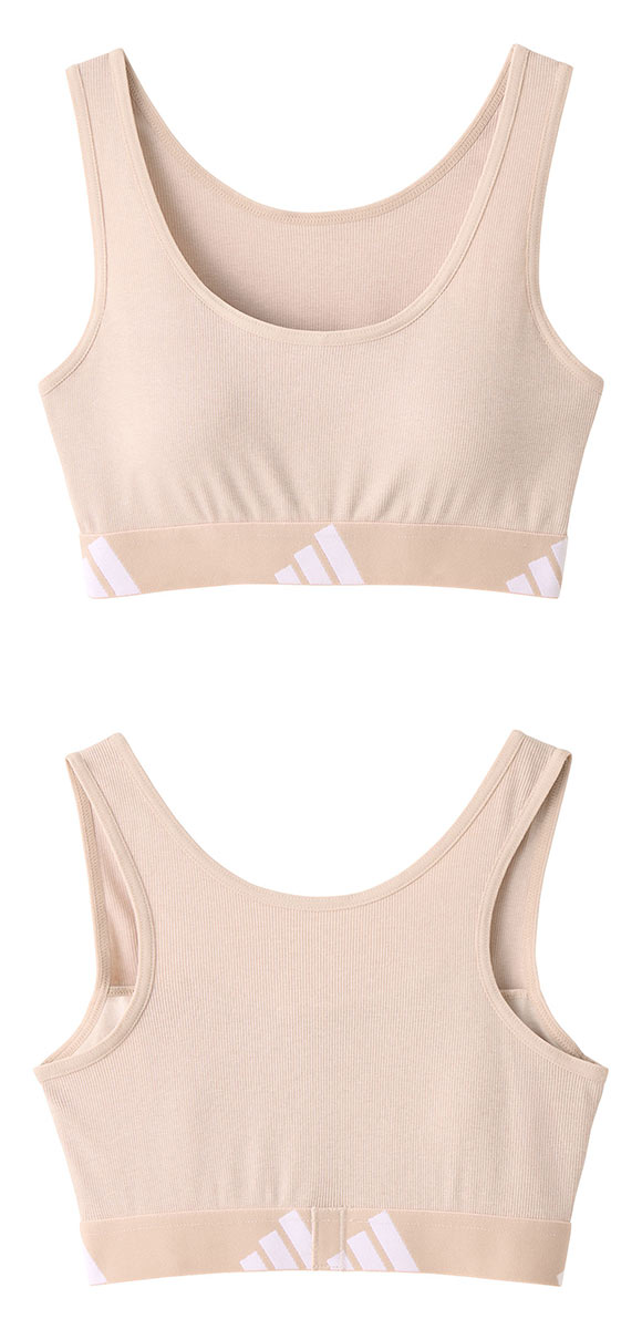 アディダス ガールズ リブ ハーフトップ 綿混 キッズ ジュニア ノンワイヤー ブラジャー adidas スポーツ