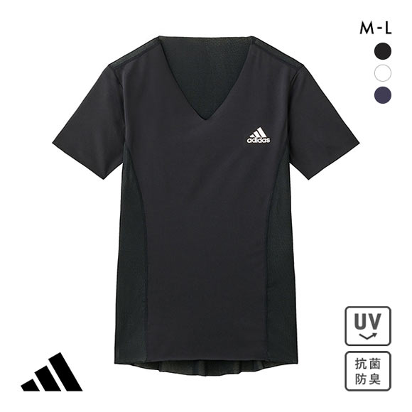 アディダス adidas Vネック Tシャツ インナー メンズ 半袖 ベースレイヤー スポーツ