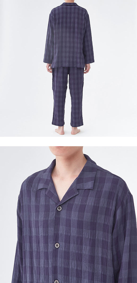 グンゼ UCHI-COLLE ダブルガーゼ パジャマ 上下セット メンズ ルームウェア GUNZE ウチコレ