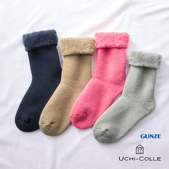 グンゼ UCHI-COLLE たっぷり裏起毛 極厚パイル ルームソックス