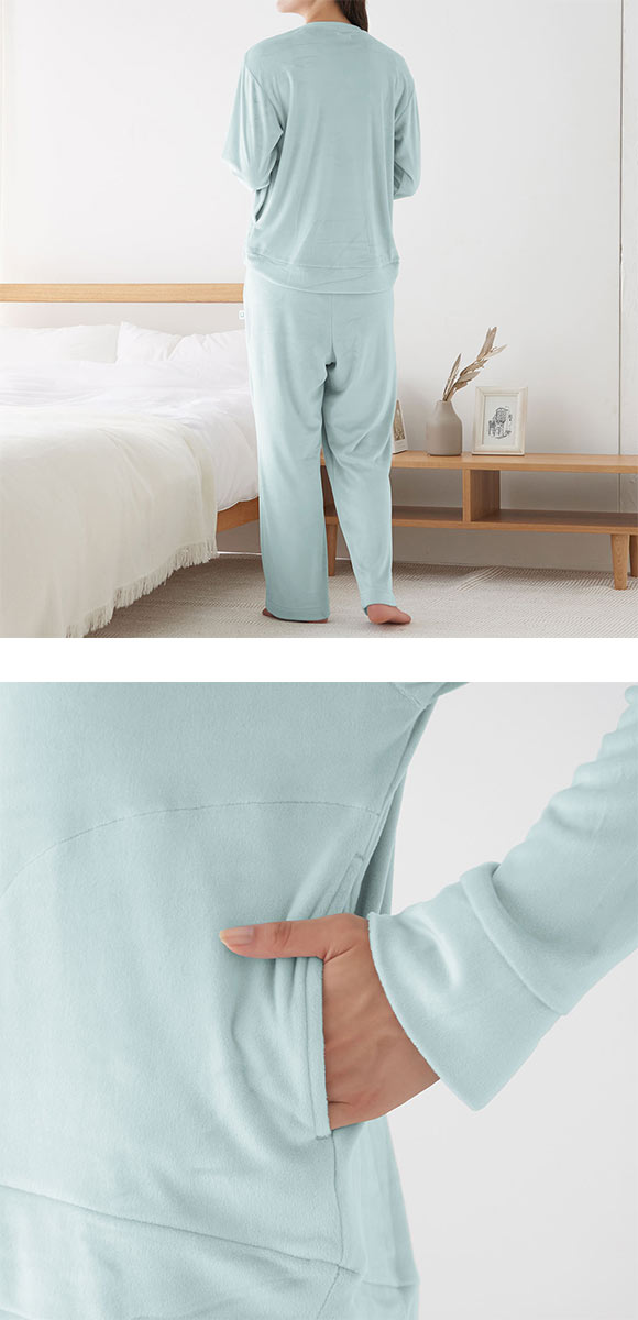 グンゼ UCHI-COLLE ベロア パジャマ 上下セット レディース ルームウェア GUNZE ウチコレ