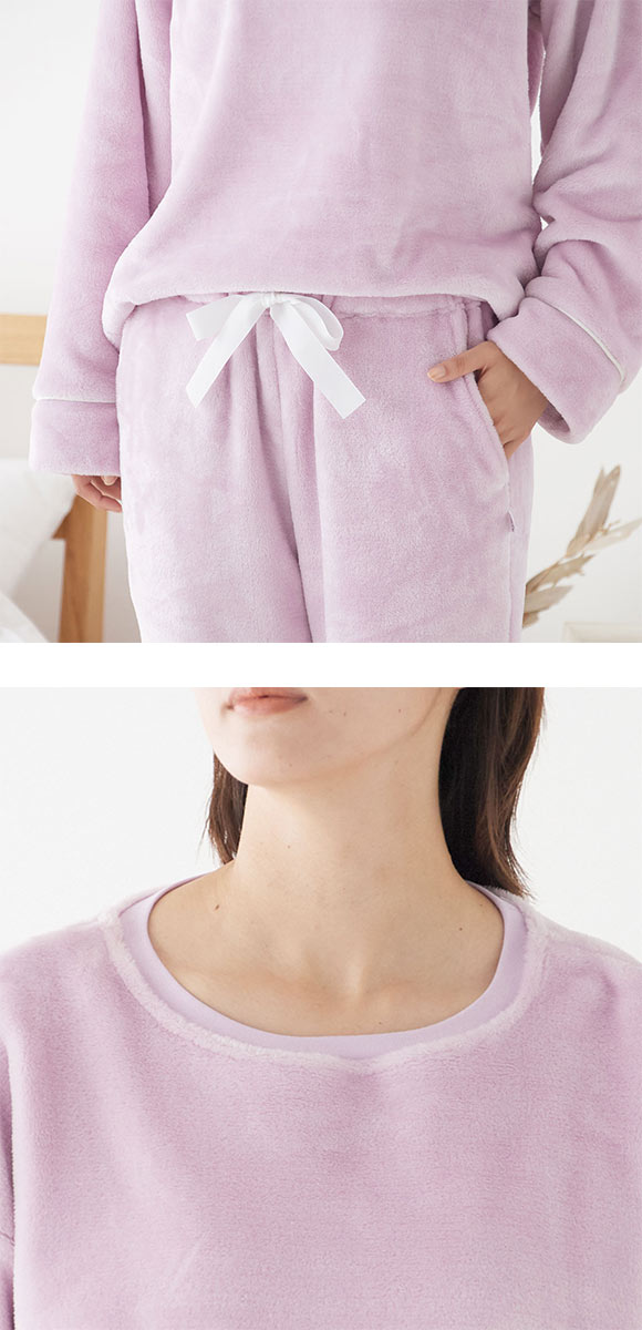 バナナ様用！ ファイテン　freeasy パープル ルームウェア L（上下セット グンゼ UCHI-COLLE あったかフリース ルームウェア パジャマ