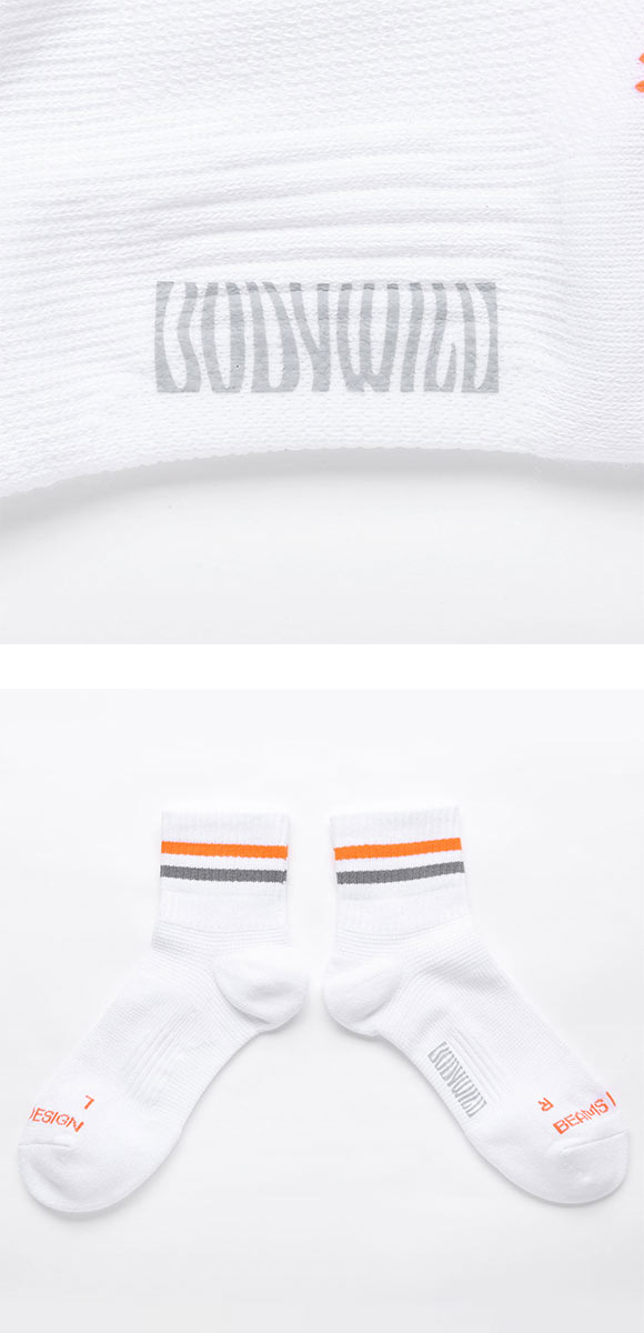 グンゼ BODYWILD by BEAMS DESIGN アーチサポート ショート丈 ラインソックス メンズ 25-27cm GUNZE ビームス ボディワイルド