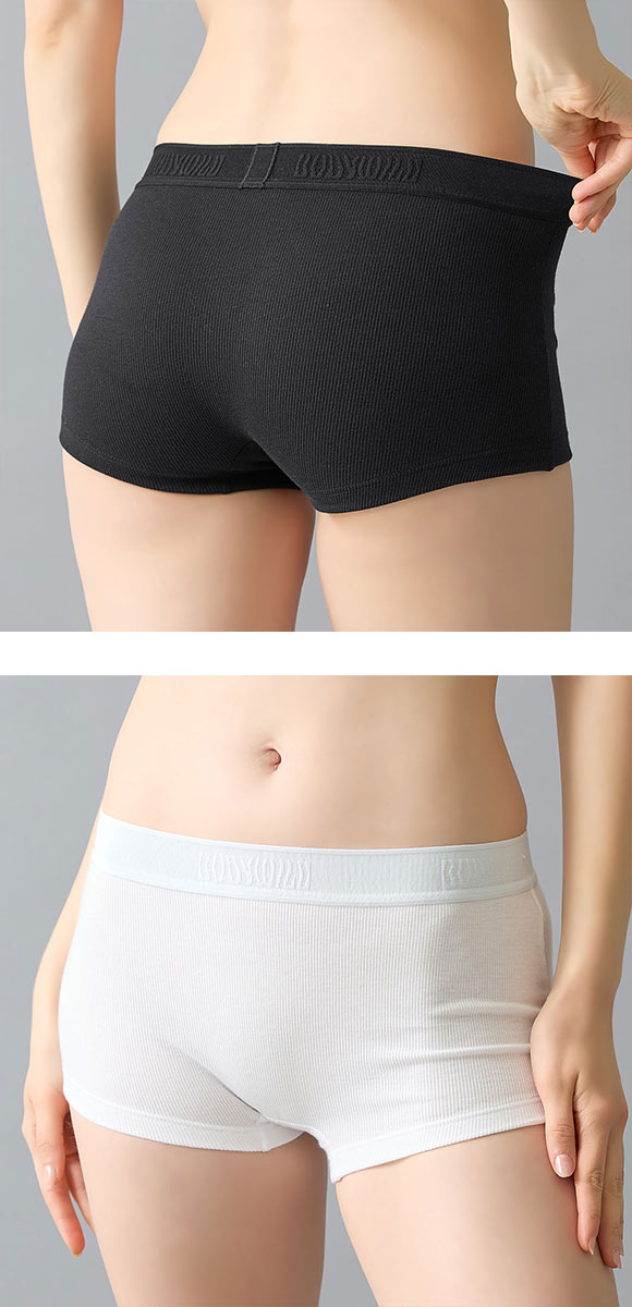 グンゼ ボディワイルド レディース 綿混リブボクサーパンツ BODYWILD GUNZE