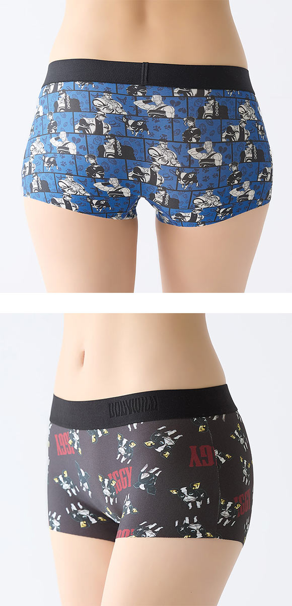 ボディワイルド レディースボクサーパンツ ジョジョの奇妙な冒険コラボ 総プリント ショーツ 一分丈 BODYWILD