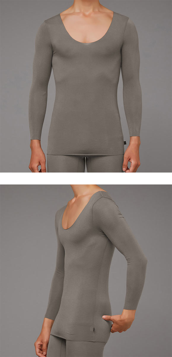 グンゼ BODY WILD カットオフ ボートネック ロングスリーブ シャツ メンズ GUNZE ボディワイルド