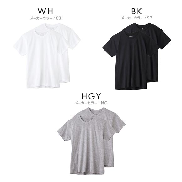 グンゼ GUNZE ボディワイルド BODY WILD クルーネックTシャツ 2枚セット メンズ 抗菌防臭 綿100％ 半袖 2P