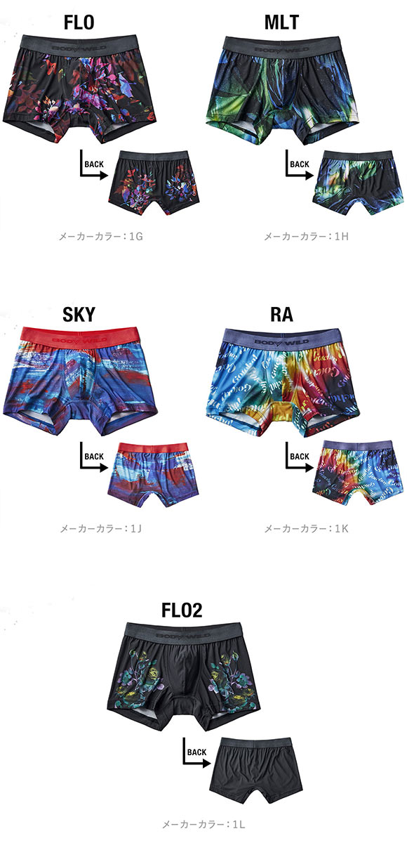 グンゼ GUNZE ボディワイルド BODY WILD ボクサーパンツ メンズ 前とじ 吸汗速乾 インクジェットプリント