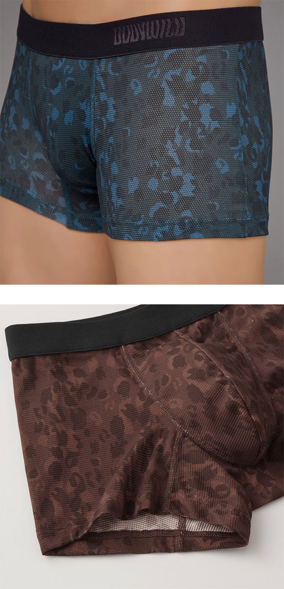 グンゼ BODY WILD カモフラ柄 ストレッチメッシュ ボクサーパンツ メンズ 前閉じ 吸水速乾 ボディワイルド GUNZE
