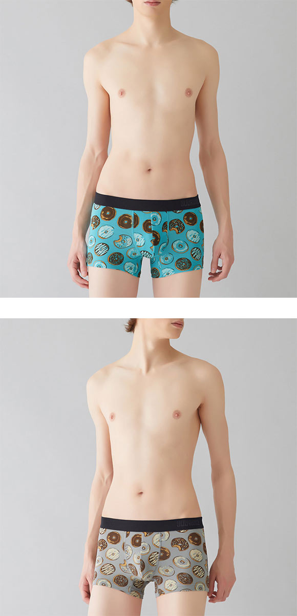 グンゼ GUNZE ボディワイルド BODY WILD ボクサーパンツ メンズ 吸汗速乾 前とじ ドーナツ柄