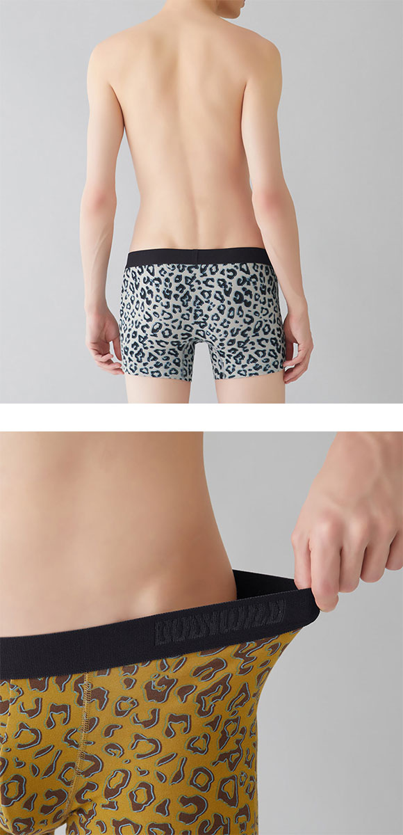 グンゼ GUNZE ボディワイルド BODY WILD ボクサーパンツ メンズ 前とじ 綿混素材 ヒョウ柄