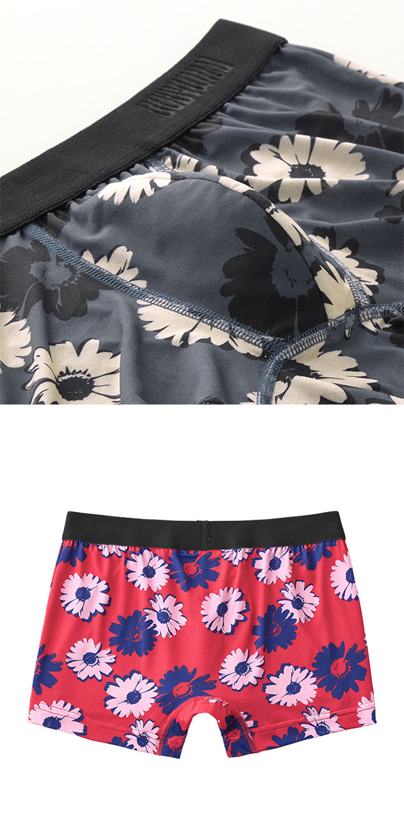 グンゼ BODY WILD ポップフラワー柄 ボクサーパンツ 前閉じ メンズ GUNZE ボディワイルド