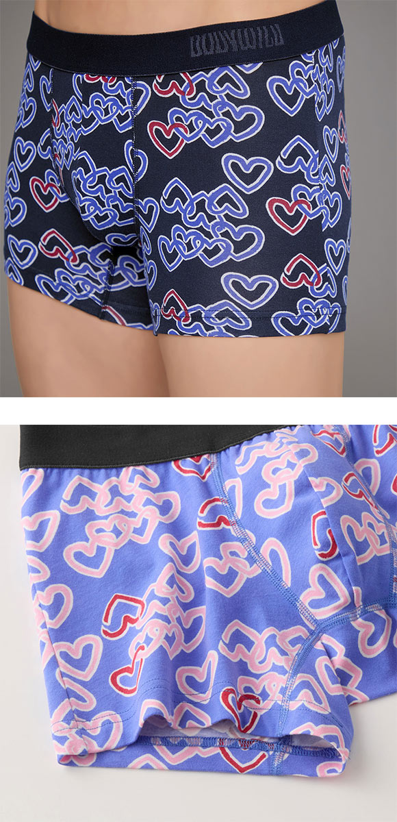 グンゼ BODY WILD ハート柄 ボクサーパンツ 前閉じ メンズ 綿混 GUNZE ボディワイルド