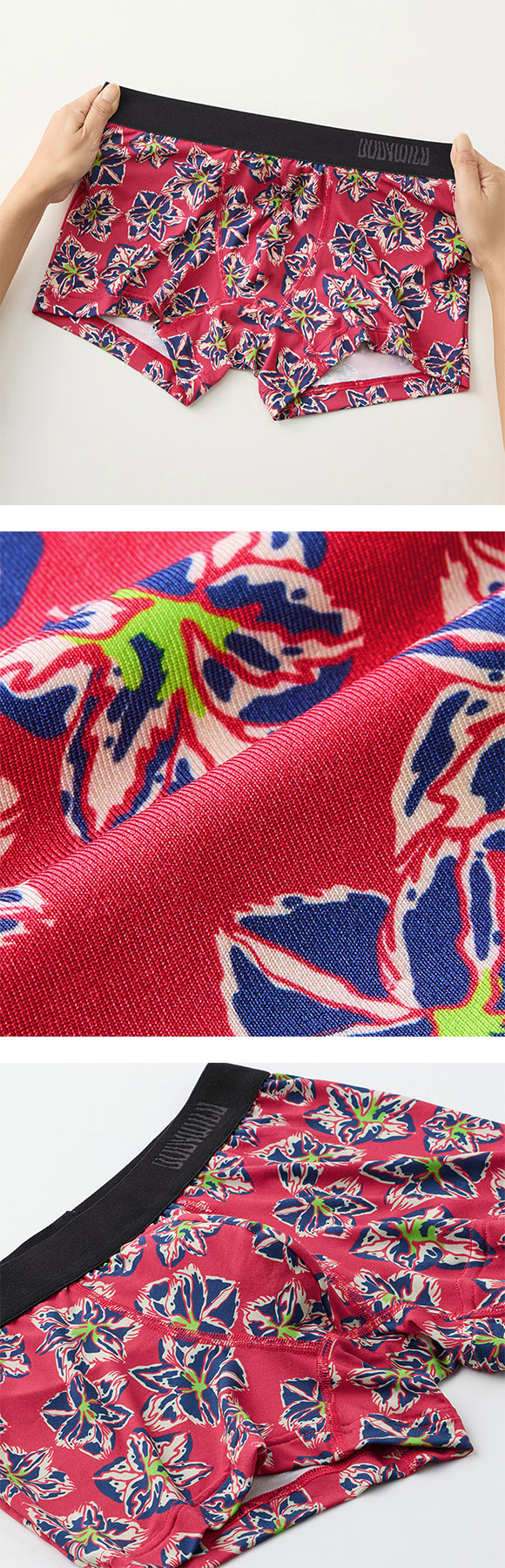 グンゼ BODY WILD シティフラワー柄 ボクサーパンツ 前閉じ メンズ 吸汗速乾 GUNZE ボディワイルド