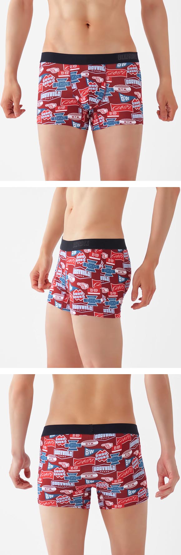 グンゼ GUNZE ボディワイルド BODY WILD ワッペン柄 ボクサーパンツ 前閉じ メンズ  BODYWILD