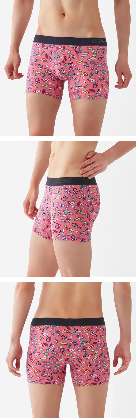 グンゼ GUNZE ボディワイルド BODY WILD ストリートモチーフ柄 ボクサーパンツ 前閉じ メンズ 綿混 BODYWILD