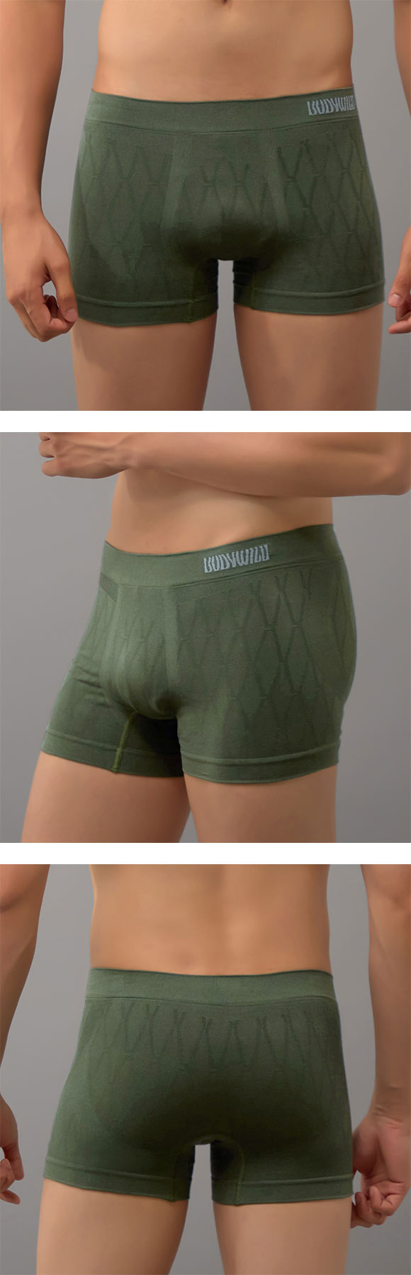 グンゼ BODY WILD 3D-Boxer ワイヤーネット柄 ボクサーパンツ メンズ 立体成型 前とじ GUNZE ボディワイルド