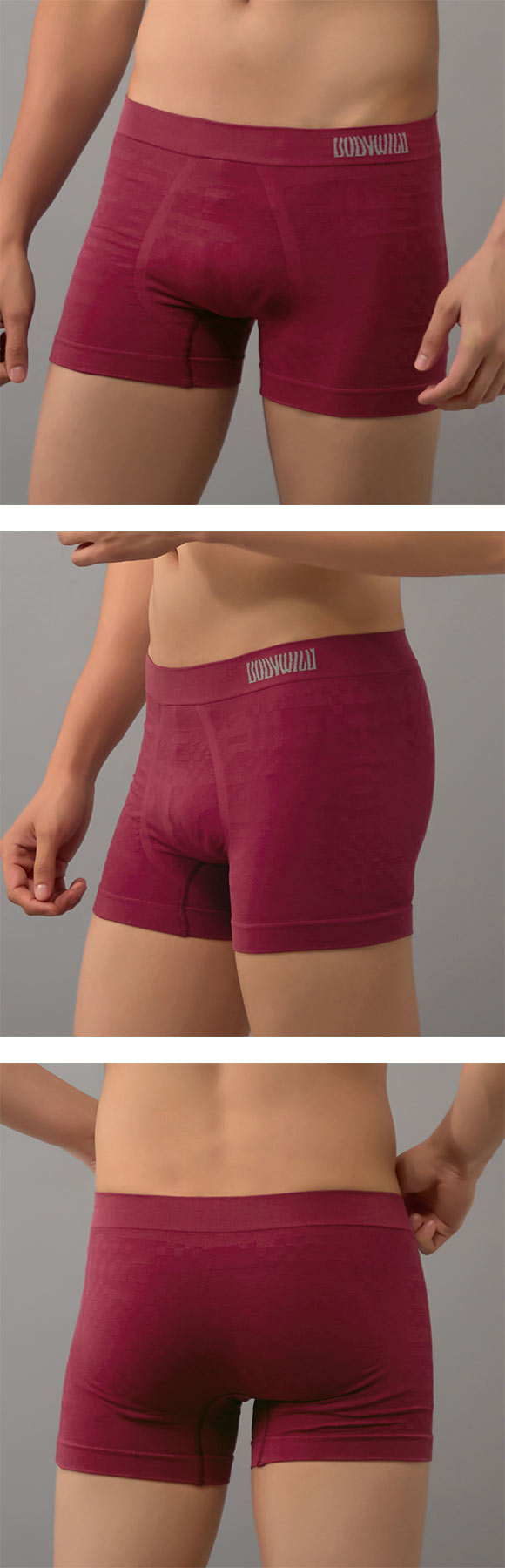 グンゼ BODY WILD 3D-Boxer ジオメトリックチェック柄 ボクサーパンツ メンズ 立体成型 前とじ GUNZE ボディワイルド