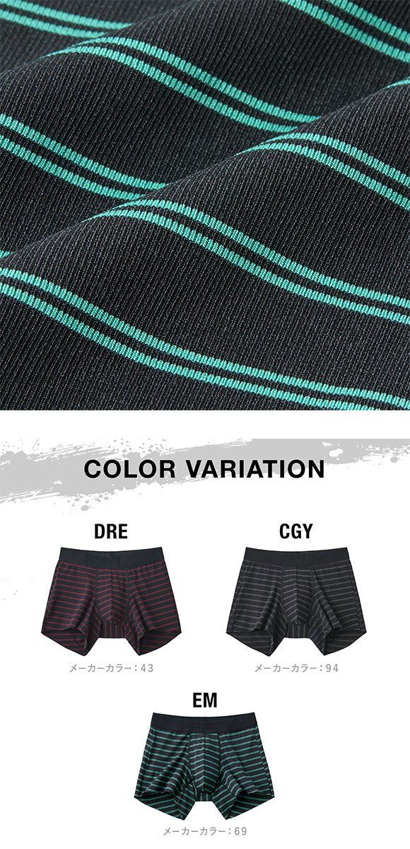 グンゼ BODY WILD BLACK DESIGN ボーダー柄 カットオフ ボクサーパンツ メンズ 日本製  GUNZE ボディワイルド