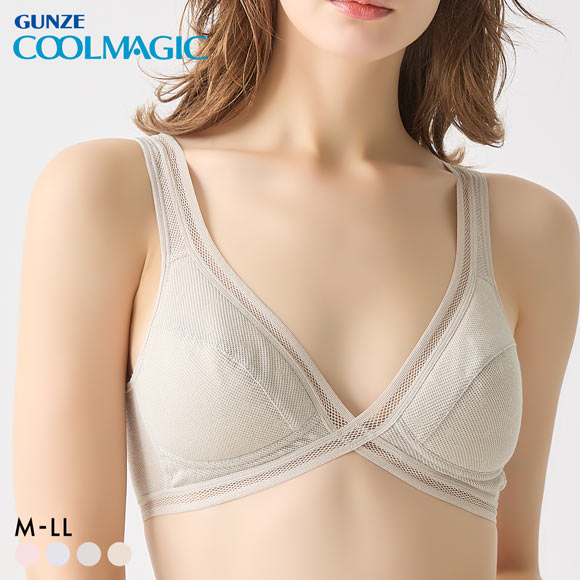 グンゼ COOLMAGIC 抜群の通気性。 ノンワイヤー ブラジャー レディース GUNZE ひびきにくい