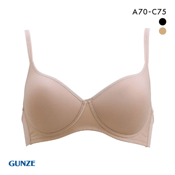 グンゼ GUNZE 軽ブラ ひびきにくい ノンワイヤー 3/4カップブラジャー