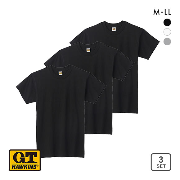 G.T.HAWKINS GTホーキンス クルーネック Tシャツ 3枚セット メンズ 半袖 綿100％ 大きいサイズ