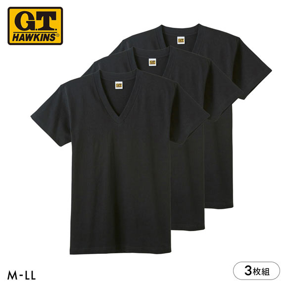 G.T.HAWKINS GTホーキンス Vネック Tシャツ 3枚セット メンズ 半袖 綿100％ 大きいサイズ